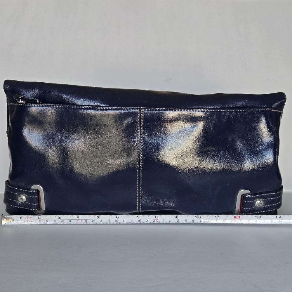 Womens Navy Patent Clutch Or Handbag Tommy Hilfiger
